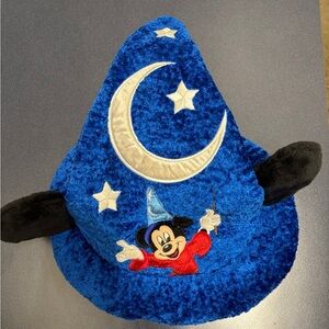 Vintage Walt Disney World Mickey Mouse Fantasia Sorcerer Wizard Hat Blue W/ Ears